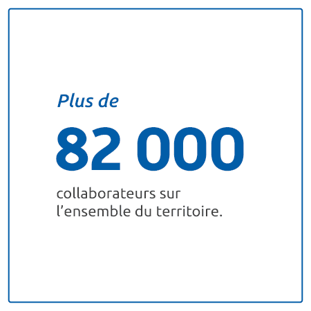 Plus de 82000 collaborateurs sur l'ensemble du territoire.