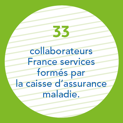 33 collaborateurs France services formés par la caisse d'assurance maladie.