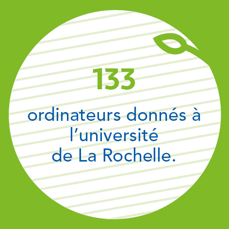 133 ordinateurs donnés à l'université de La Rochelle.