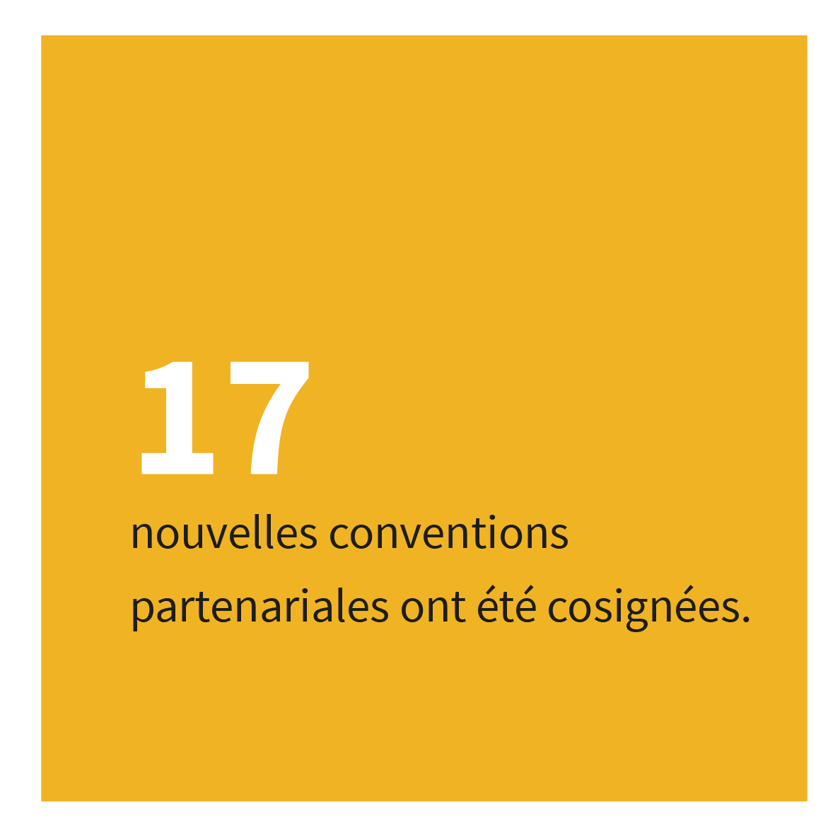 17 nouvelles conventions partenariales ont été cosignées.