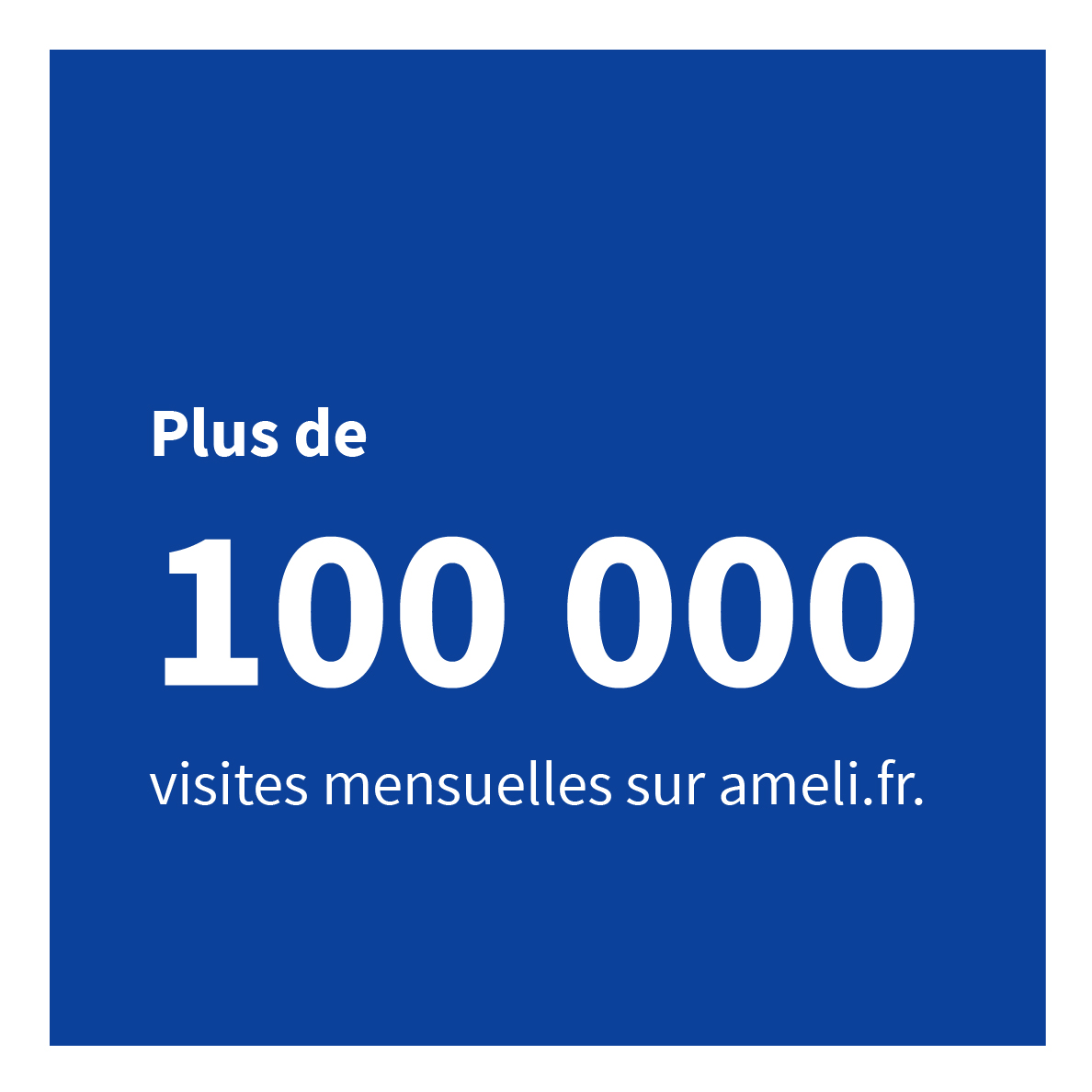 Plus de 100 000 visites mensuelles sur ameli.fr.