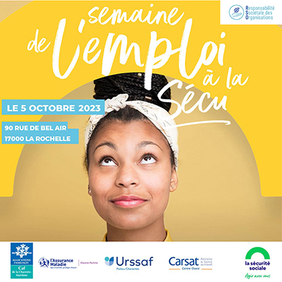 Affiche de la Semaine de l’emploi à la Sécu 2023.