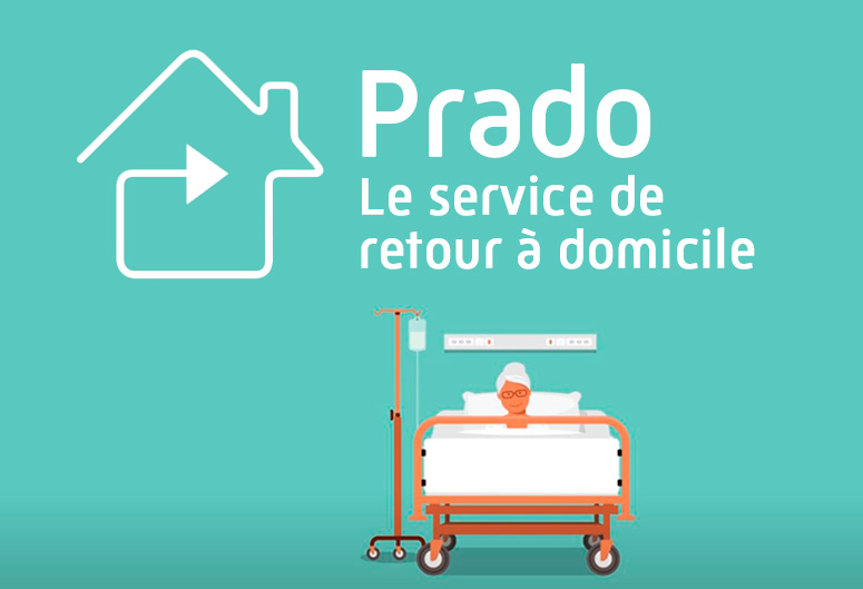 L’accompagnement  aux retours d’hospitalisation - l’affiche, sur laquelle un patient est dans sa chambre d’hôpital
                                