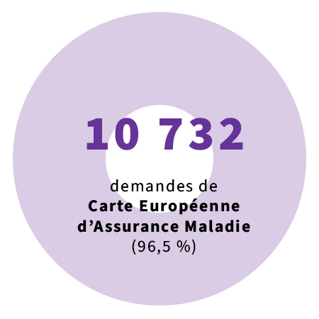 10 732 demandes de Carte Européenne d’Assurance Maladie (96,5 %)