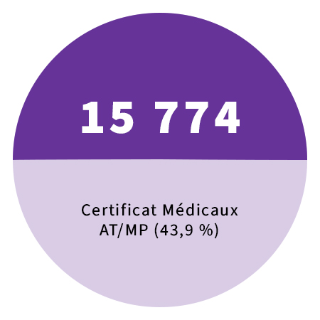 15 774 Certificat Médicaux AT/MP (43,9 %)