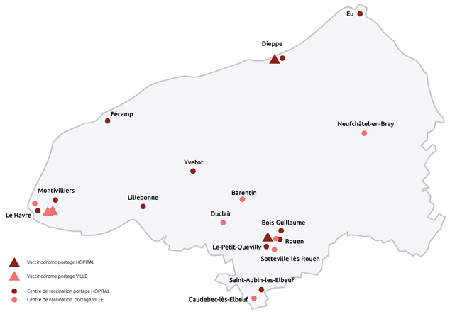 Implantation des centres de vaccination en Seine-Maritime