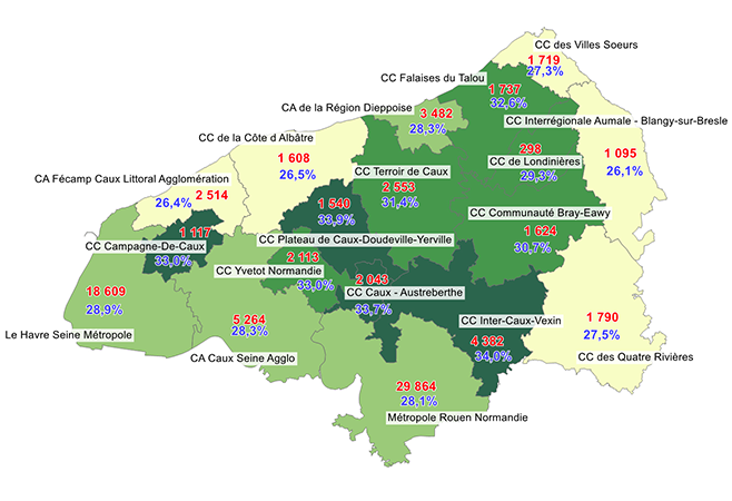 Carte Taux de dépistage cancer colorectal : 29%