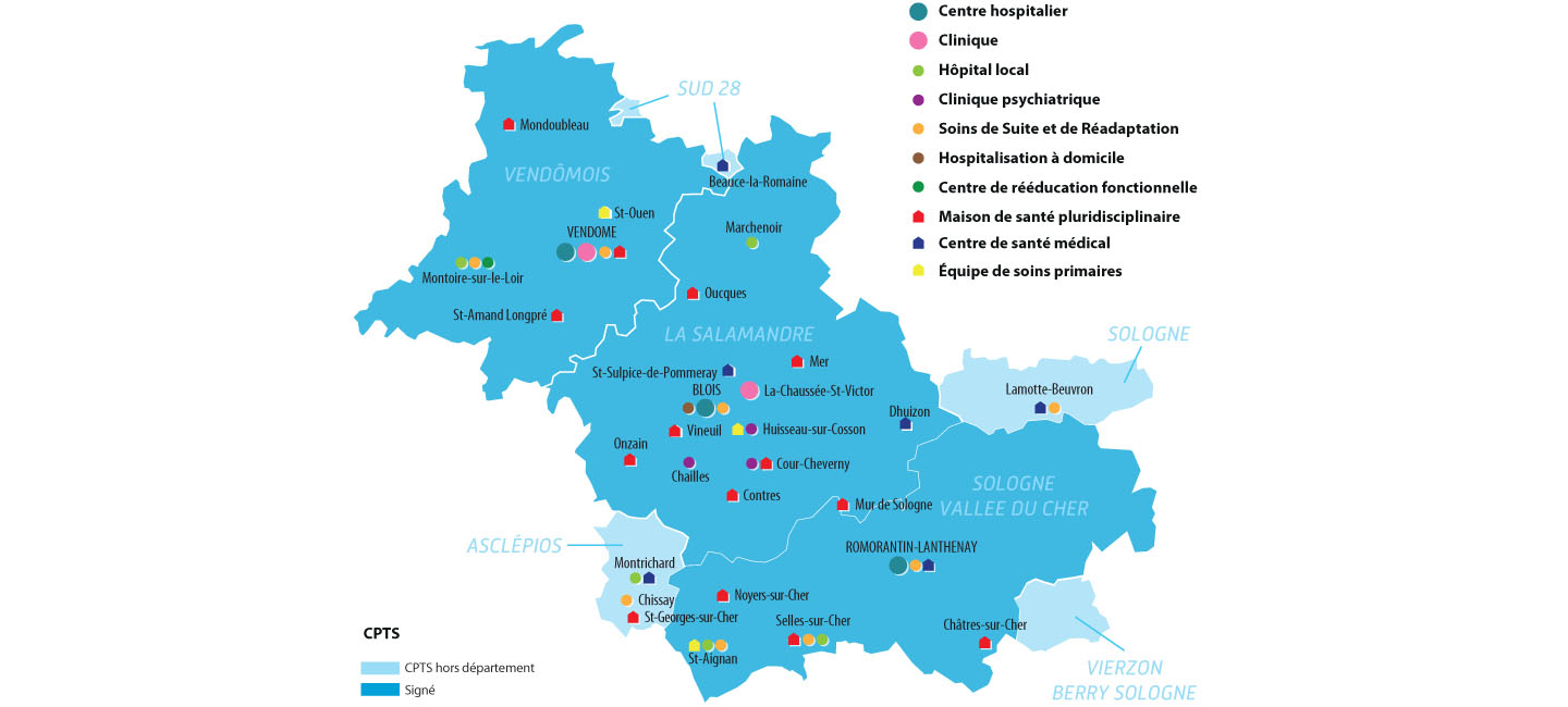 carte des exercices coordonnés en Loir-et-Cher