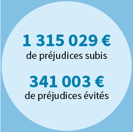 1 315 029 € de préjudices subis. 341 003 € de préjudices évités