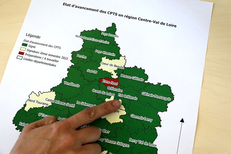 Carte des CPTS de la région Centre-Val de Loire
