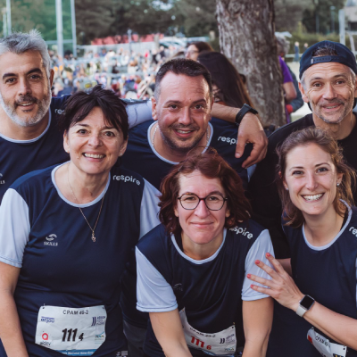 photo de groupe des salariés participants à la course