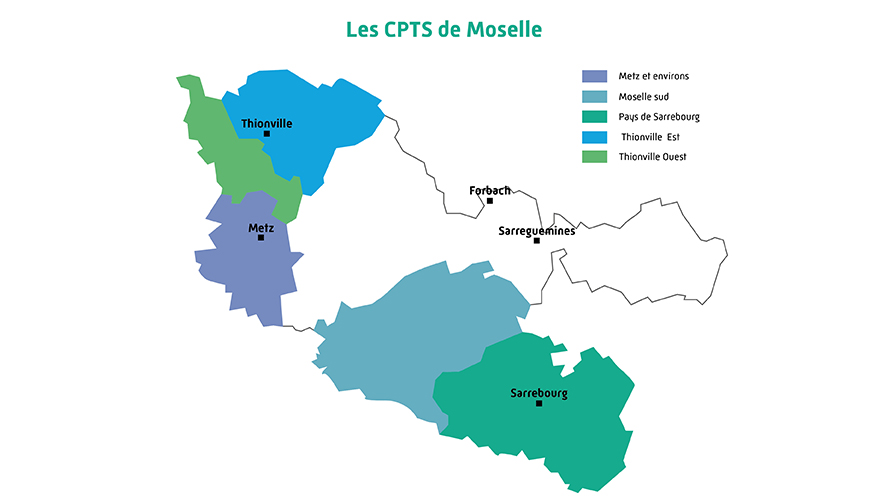 Carte des CPTS de Moselle