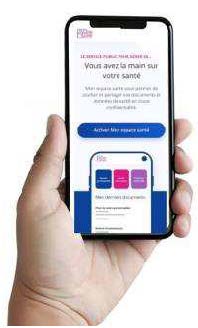 Téléphone portable activité sur le site Mon Espace Santé