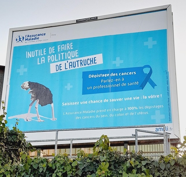 Panneau d'affichage prévention du cancer colorectal diffusé sur Alençon