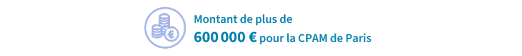 Montant de plus de 600 000 € pour la CPAM de Paris.