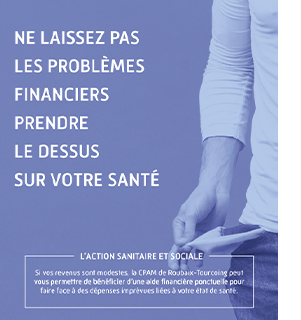 visuel de l'affiche de la campagne, Ne laissez pas les problèmes financiers prendre le dessus sur votre santé.