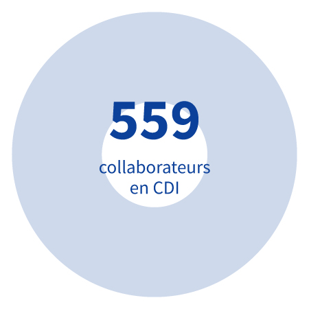 559 collaborateurs en CDI.