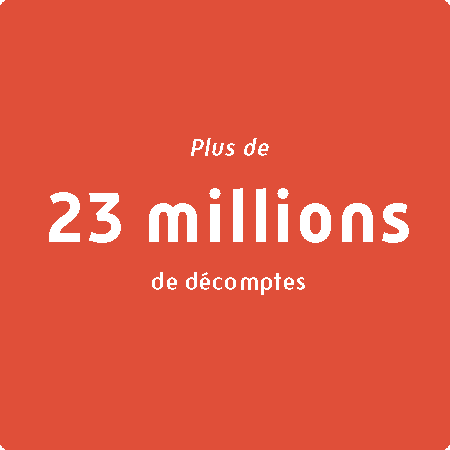 Plus de 23 millions de décomptes*.