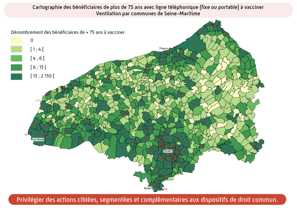 Cartographie des bénéficiaires de plus de 75 ans à vacciner