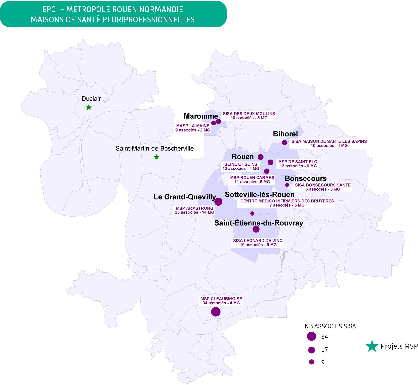 Carte MSP Métropole Rouen Normandie