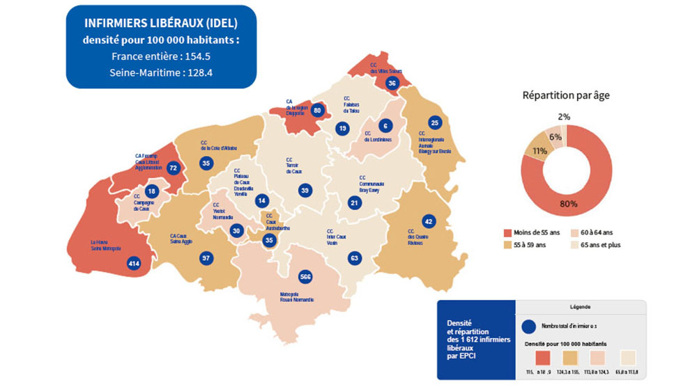 Répartition IDEL en 2023 sur la Seine-Maritime