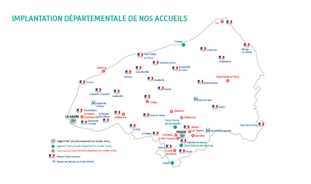 Implantation départementale de nos accueils