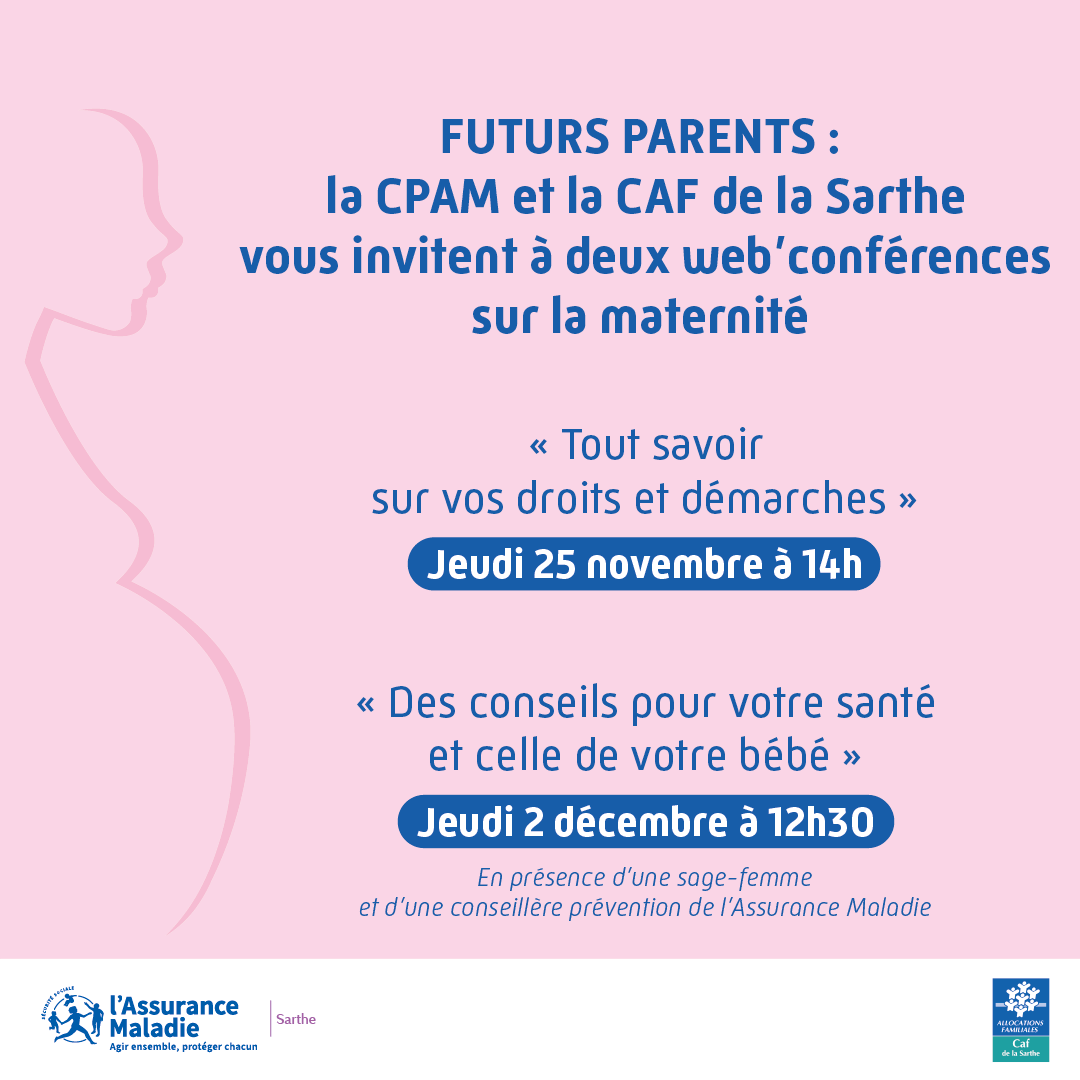 Visuel d'annonce des web'ateliers à destination des futurs parents