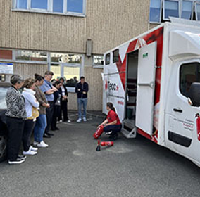 Photo d'une formation sécurité incendie organisée à la CPAM de la Sarthe