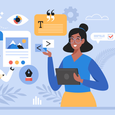 Illustration d'une personne utilisant l'IA