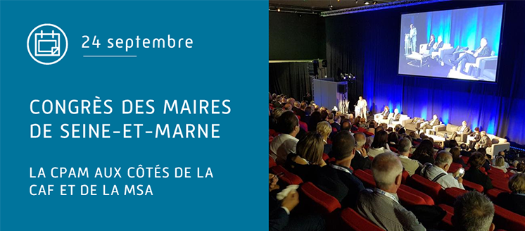 Photo de la participation de la CPAM de Seine-et-Marne au Congrès des Maires de Seine-et-Marne en collaboration avec la Caf et la MSA, le 24 septembre
