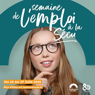 visuel présentant le dispositif : Semaine de l'emploi à la Sécu, du 23 au 27 juin 2025