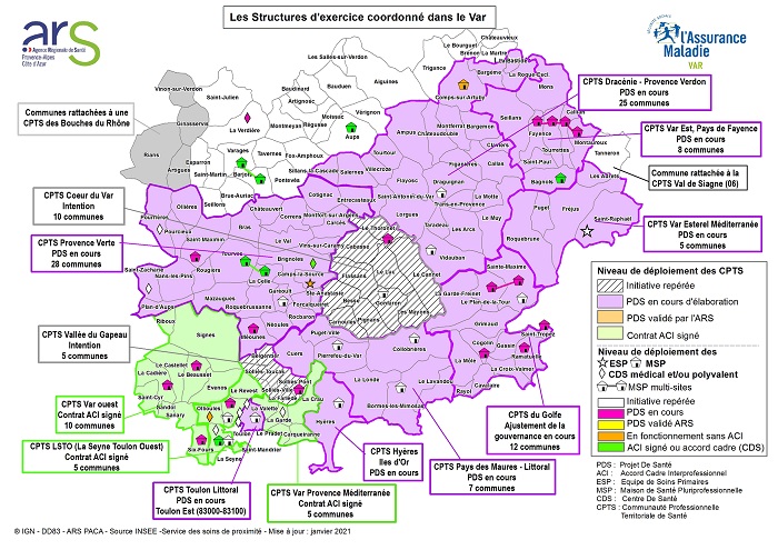 Cartographie de la répartition des médecins généralistes par commune