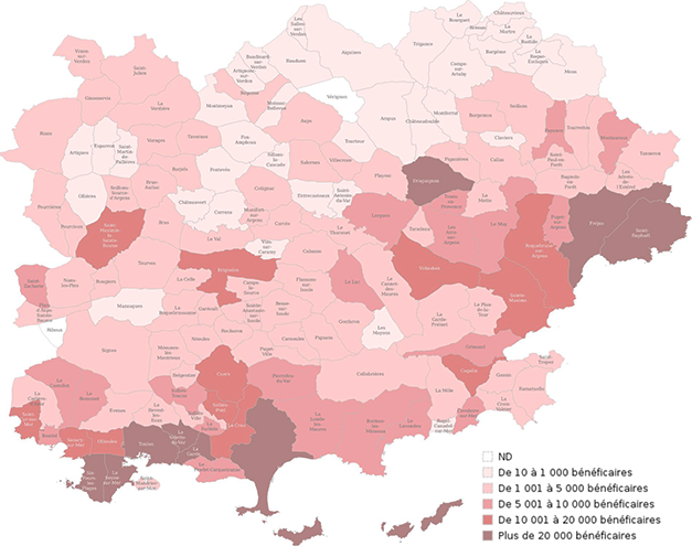 Cartographie de la répartition des bénéficiaires par commune