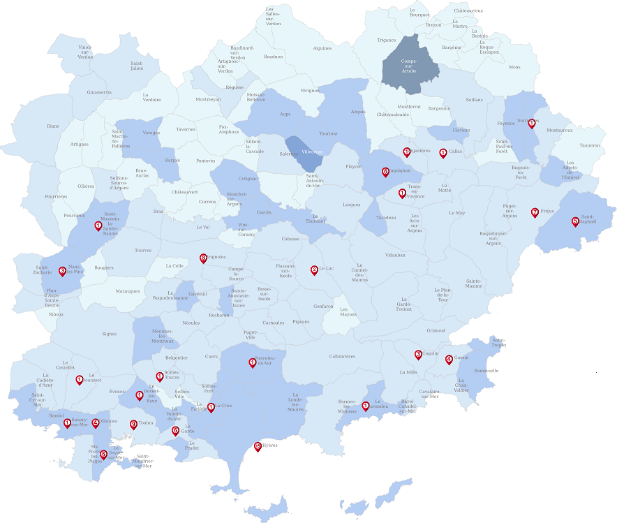 Cartographie de la répartition des centres hospitaliers, des ESPIC, des cliniques privées et des centres de dialyse privés