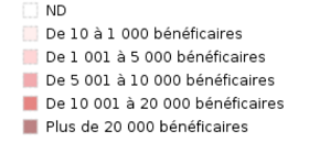 Légende de la cartographie du nombre de bénéficiaires par commune du Var