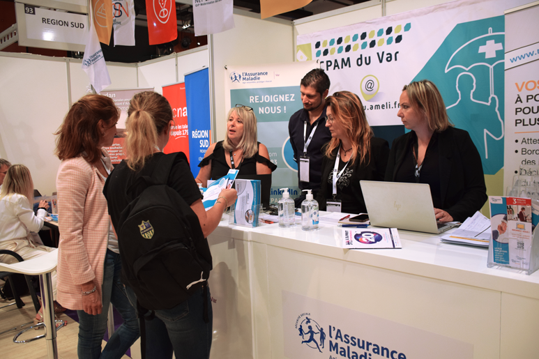 Photo du stand de l'Assurance Maladie lors du salon Var Up 2022