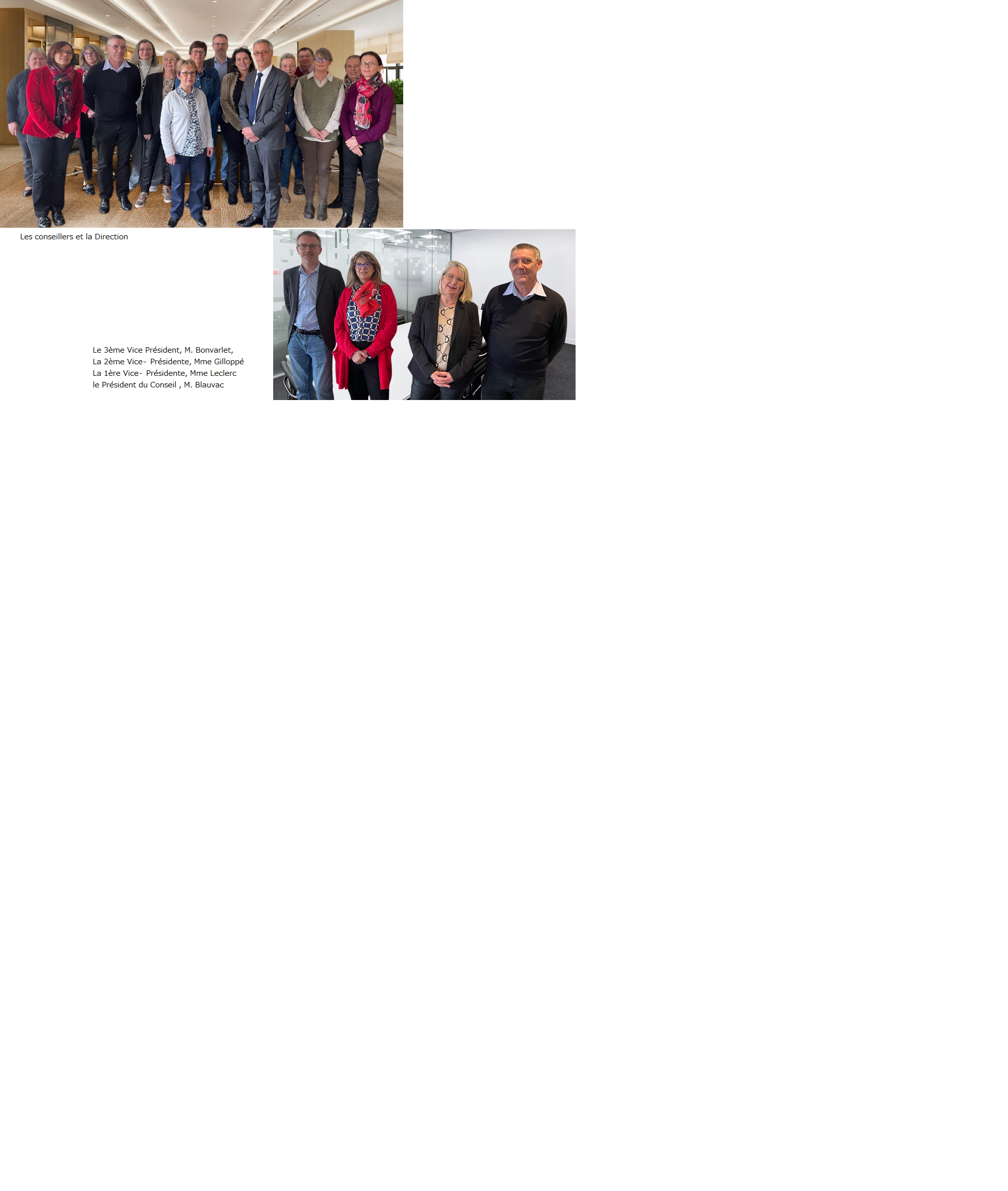 photo des conseillers et de la Direction
