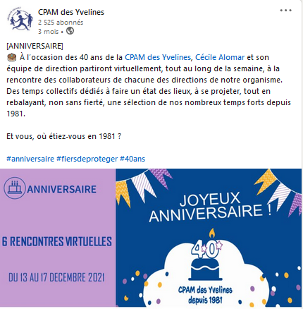 40 ans de la CPAM des Yvelines - Rencontres virtuelles